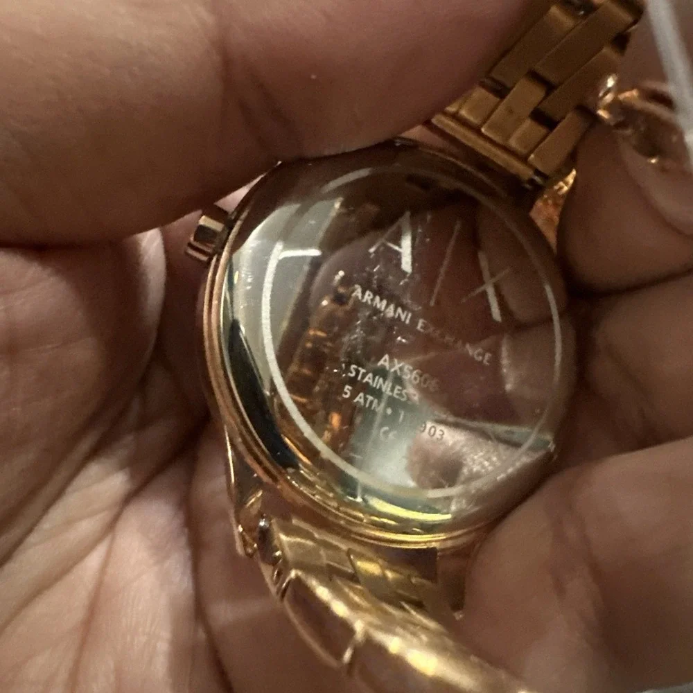 Works Armani Exchange Womens Watch Black Dial Rose Gold 38mm Fit 5in Small Wrist